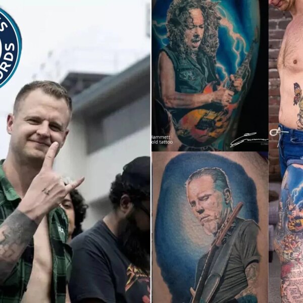 Cet homme a 43 tatouages de Metallica pour battre le record du monde Guinness